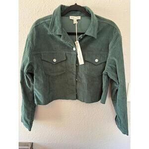 NWT She & Sky The Jones Jacket Green Corduroy size M cropped. $50 retail